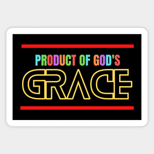 Product Of God's Grace | Christian Typography Magnet